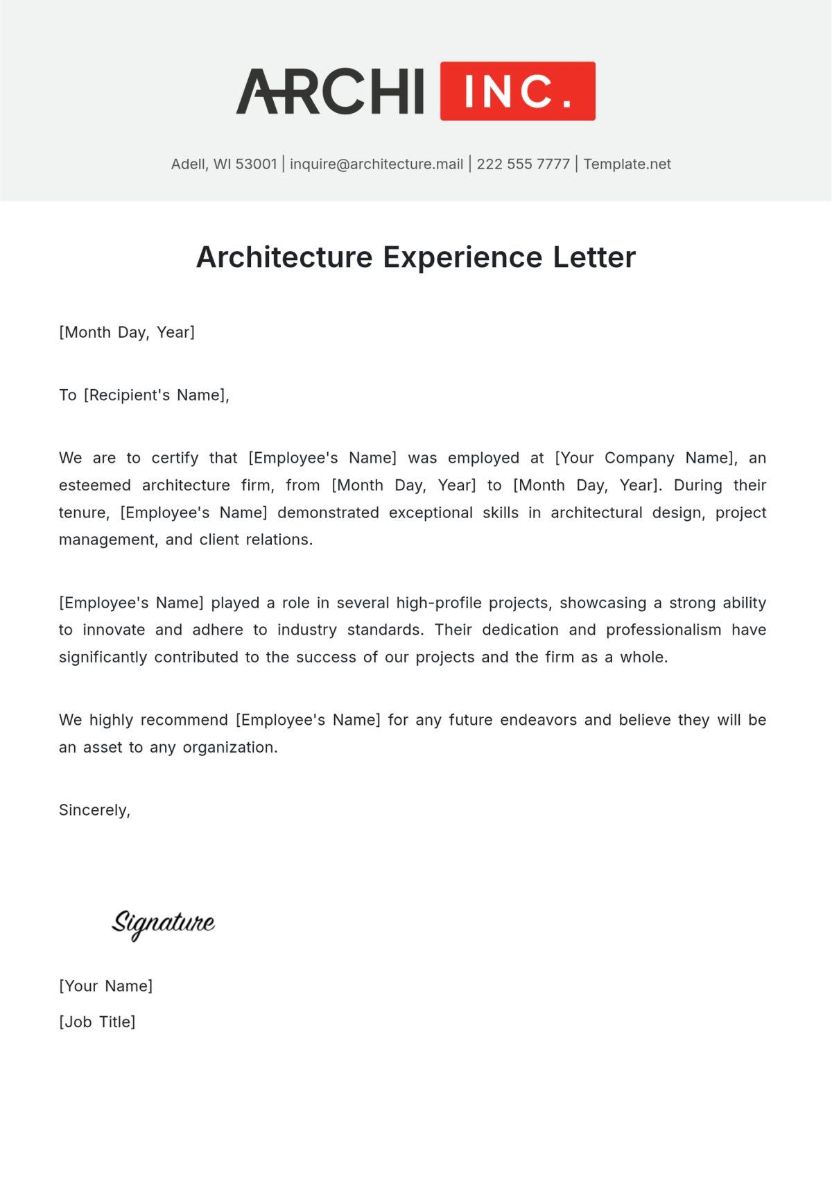 Experience certificate sample 1
